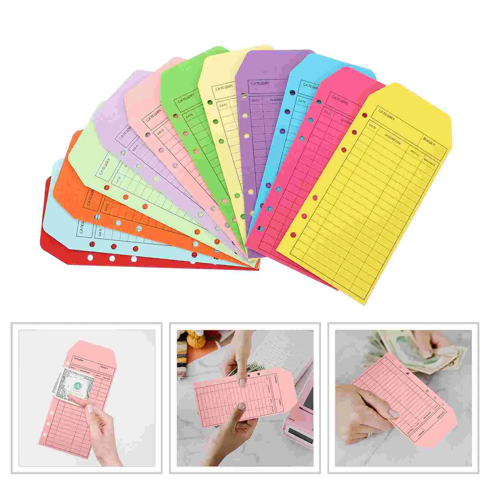 

12 Pcs Budget Envelope Colored Kraft Paper Chinese Letter Set Binder Envelopes Business Envelops Blinder Cash Portable