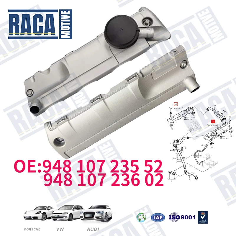 

Для Porsche Cayenne 9PA 4.8T 4.8L крышка клапана двигателя, рокерная крышка, комплект масляного сепаратора 94810723552 94810723602