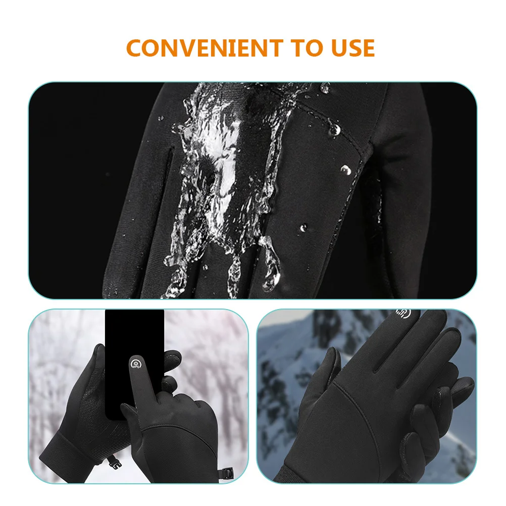 

1 Pair Mens Winter Gloves Touchscreen Warm Thermal Cycling Riding Gloves For Cold Weather Outdoor