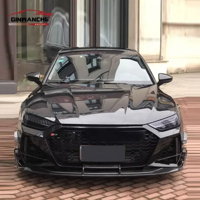 New Arrival RS7 Style Front Bumper with Carbon Fiber Front Lip Car Bumper for  A7 C8 2019-2021