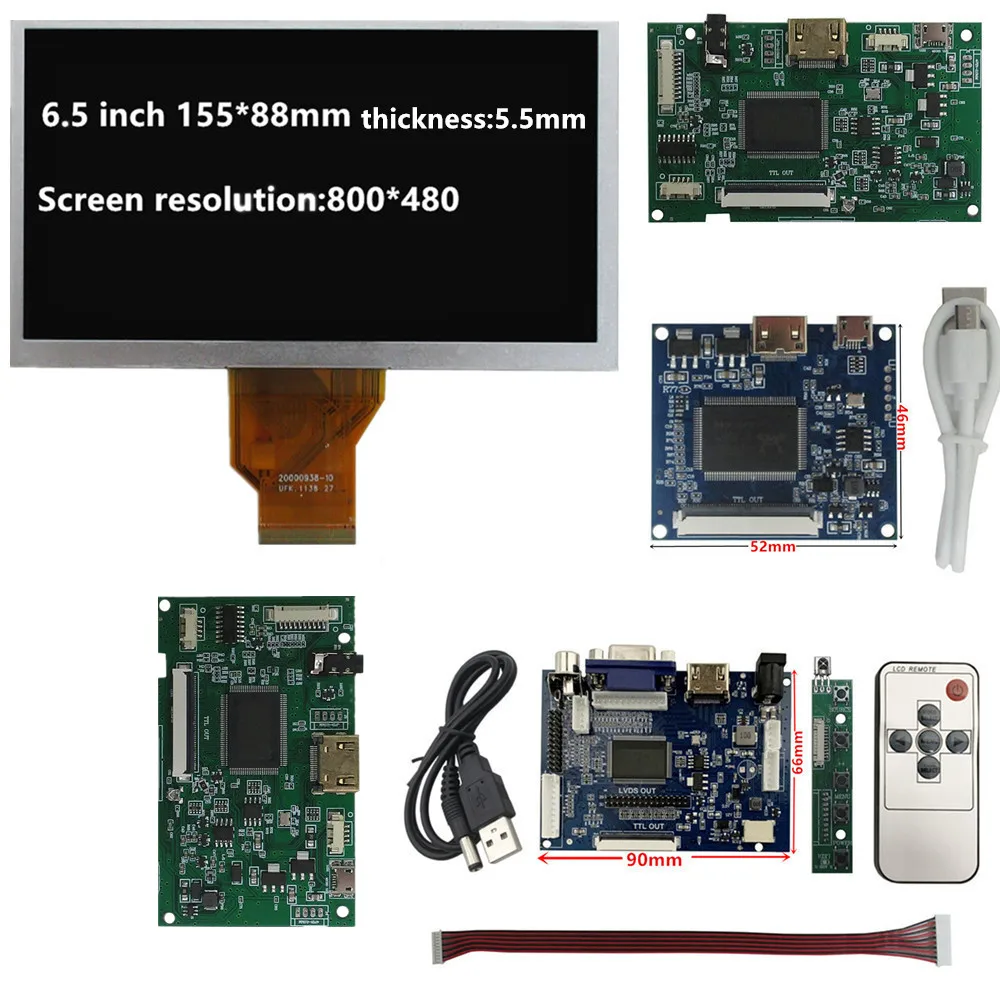 

6.5-inch AT065TN14 Screen LCD display driver controller board kit Multipurpose monitor for Lattepanda Raspberry Pi banana Pi PC