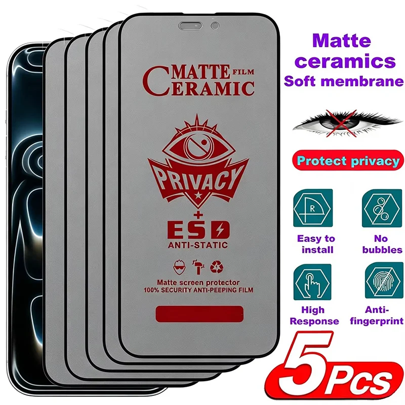 1-5 Stück Matte Privatsphäre Keramik-Schutzfolie für Xiaomi 17T 15T 14T 13T Pro Mi 11T Pro Anti-Spionage Displayschutzfolien Weich, kein Glas