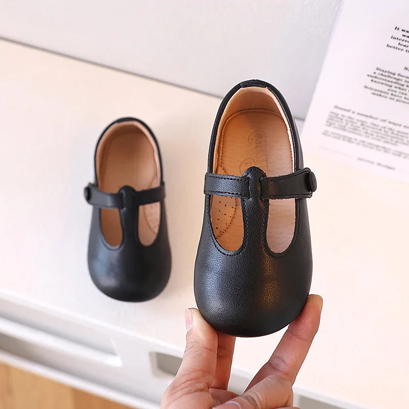 Spring Autumn Girl's Princess Shoes Genuine Leather Children's Casual Shoes Soft Breathable Grain Cowhide Kids Casual Shoes