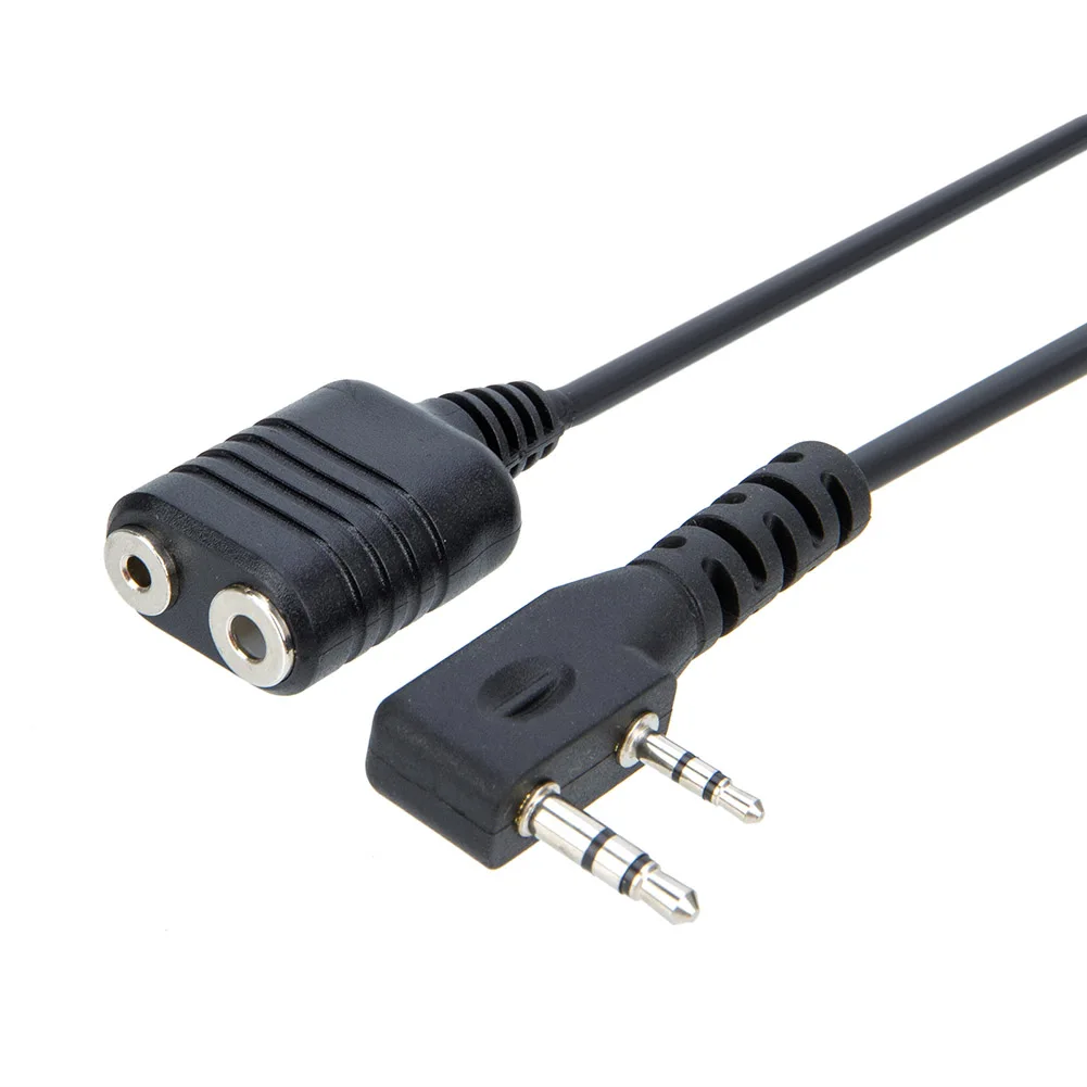 1-5PCS 1m Microphone Extension Cable 2-Pin K Type Microphone Connector Plug to 3.5mm Speaker Earpiece for Kenwood for Baofeng