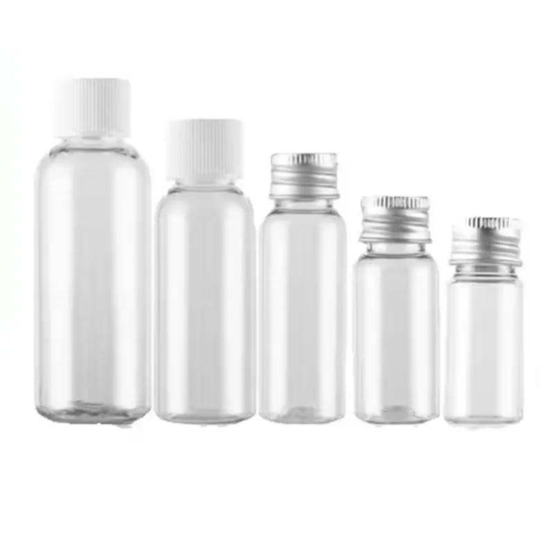 empty Plastic bottle ,1oz/2oz 15/20/30ml/50/100ml 120ml 150/200ml 250/300ml 500ml clear PET bottle with plastic aluminum Lid cap