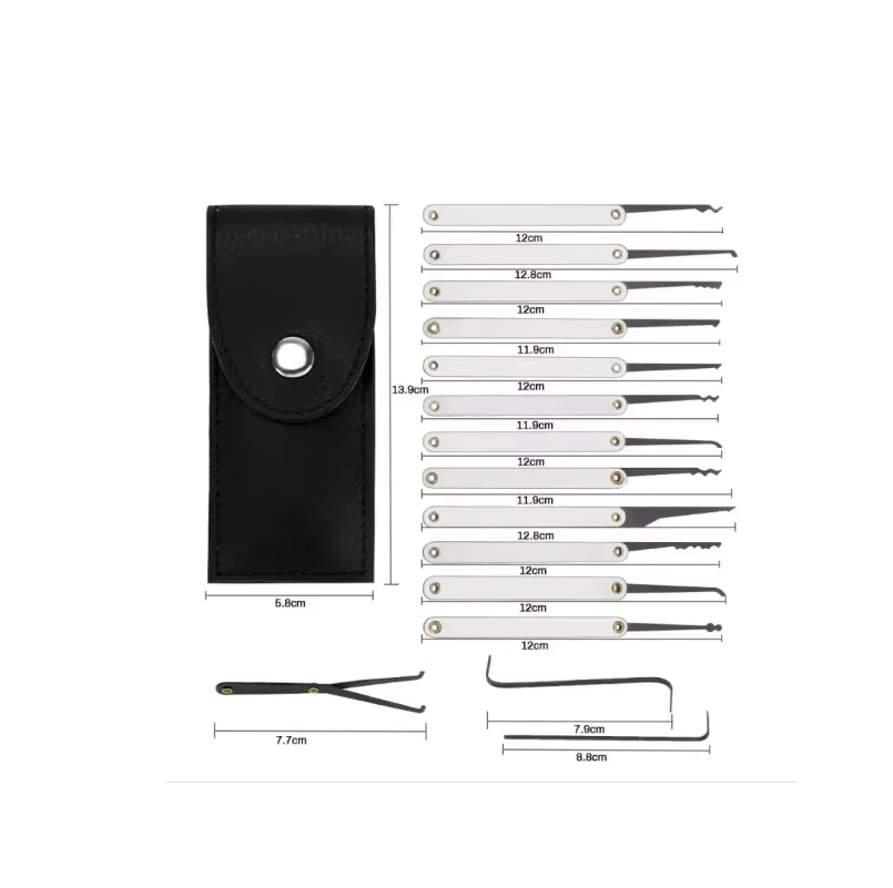 15pcs Kit Multi Functional Tool Portable Car Unlocking Kit Professional Lock Pick Set Hand Tool Extractor Padlocks Kit