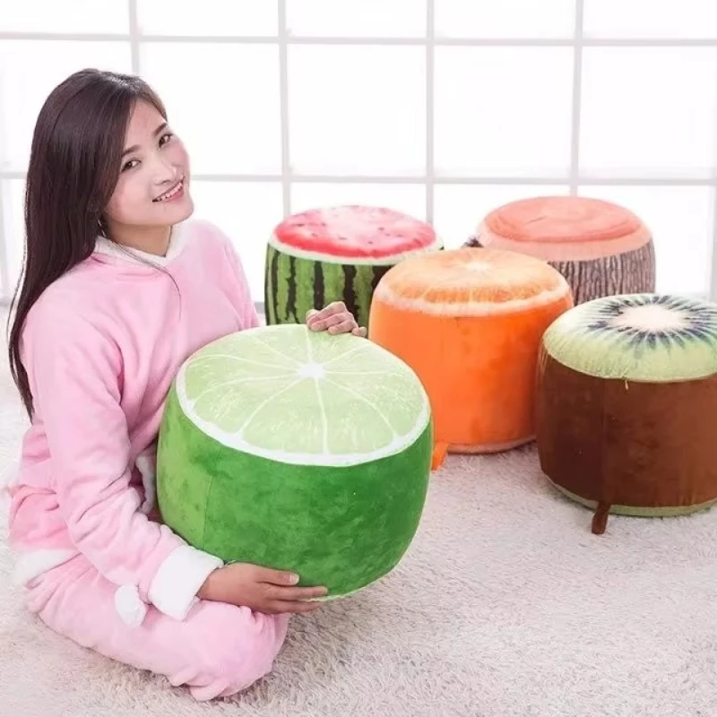 

Creative Fashion Inflatable Cartoon Fruit Stool Cute Plush Upholstery Bench for Children and Adults Stress Relief Sofa