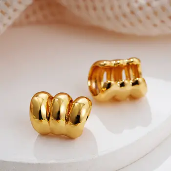 全新潮流三層幾何圓耳夾,無需耳洞,女士假耳骨耳夾飾品 8 最佳銷售 氣袖 - №3