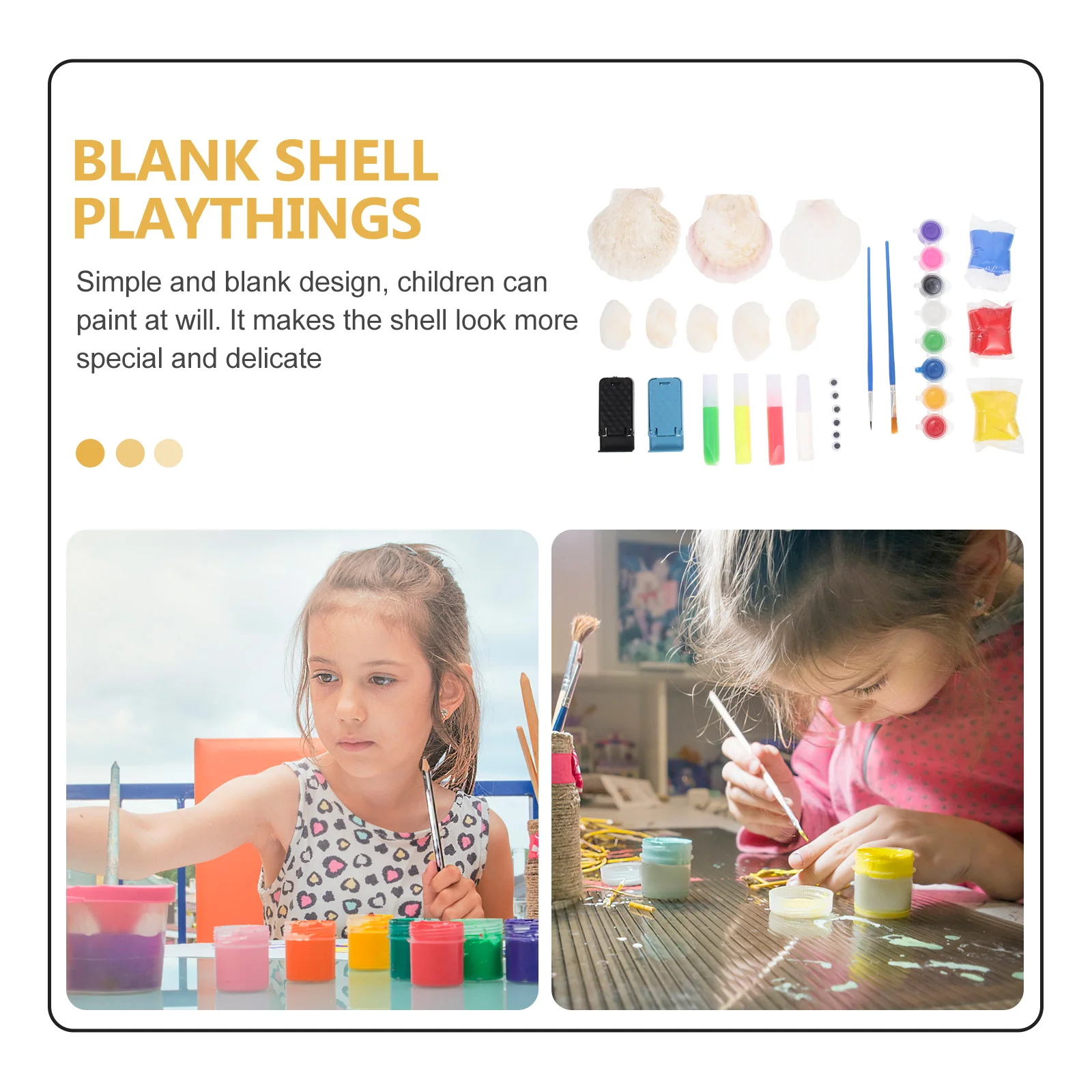 Shell Painted Set Decoration Simulation Eyes Toy Kids Hands-on Ability Training Toys Painting Kit Child DIY Coloring