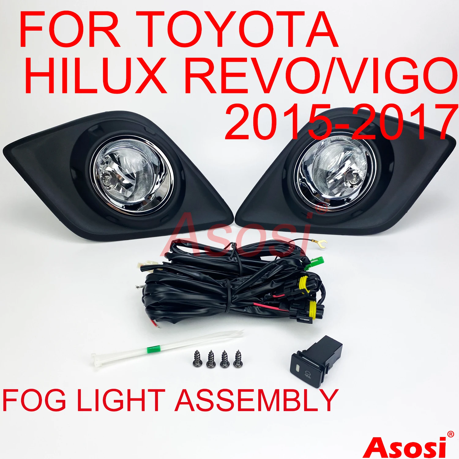 

Bumper Fog Driving Lights Kit For Toyota Hilux Revo /Vigo 2015 2016 2017 Replace or Upgrade Right & Left Side