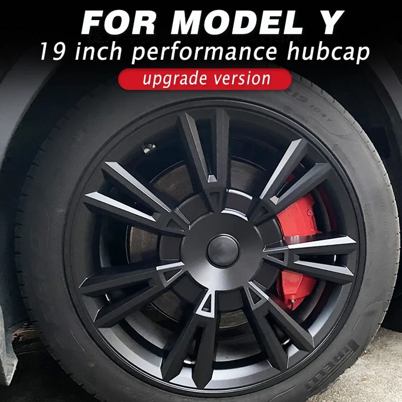 4PCS Hub Cap Performance Replacement Wheel Cap Automobile Full Rim Cover Accessories for Tesla Model y 2018-2023 Hubcap 19 Inch