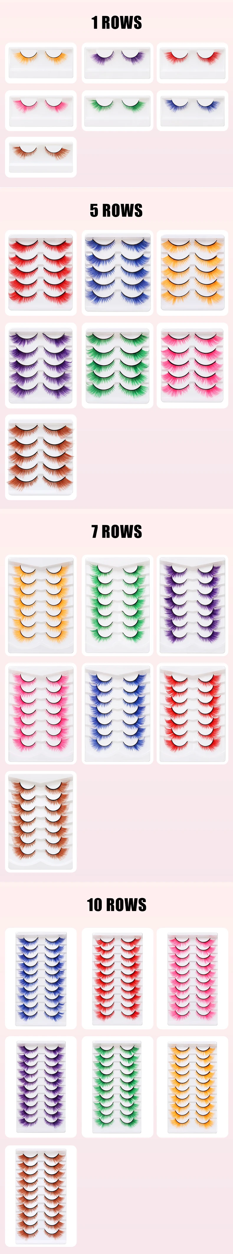 DINGSEN Bunte Wimpern, künstliche Wimpern, DIY-Wimpern, blau, rot, rosa, farbige Wimpern, falsche Wimpern, natürliche Streifenwimpern, Cosplay – Detail 39