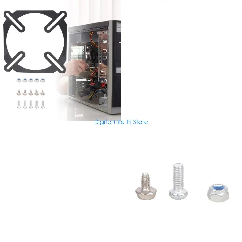 E06D Universal Metal Fan Adapter 6-12Inch Computer Cooling System Bracket Tool Less Quick Installation