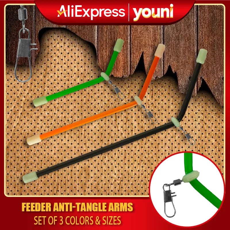 3-Color & Size Set: Anti-Tangle Leader Stems for Feeder & Method Fishing | European Carp Rigs