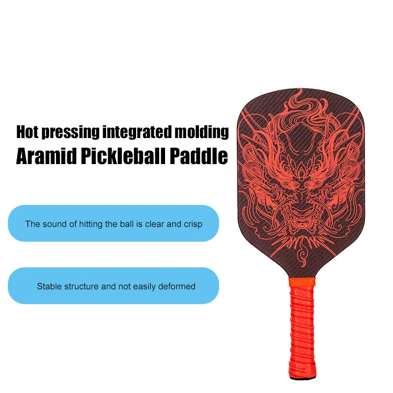 New Dragon Head Pattern Hot Pressing Integrated PP Honeycomb Core T700 Carbon Fiber Pickleball Paddle Competition Level Racket