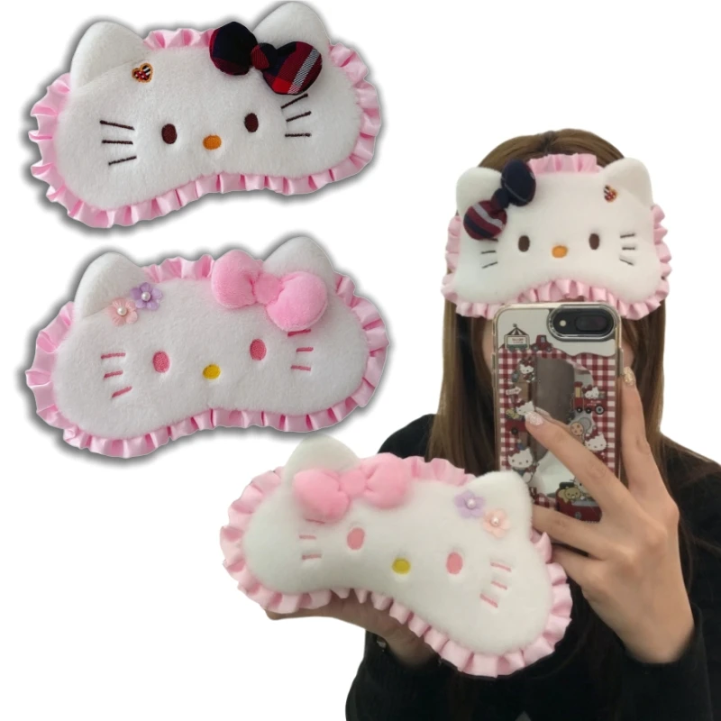 

Sanrio Hello Kitty спальная маска для сна с повязкой на глаза мягкие плюшевые маски для глаз милый кошачий глаз крышка плюшевая маска повязка на глаз сон здоровье