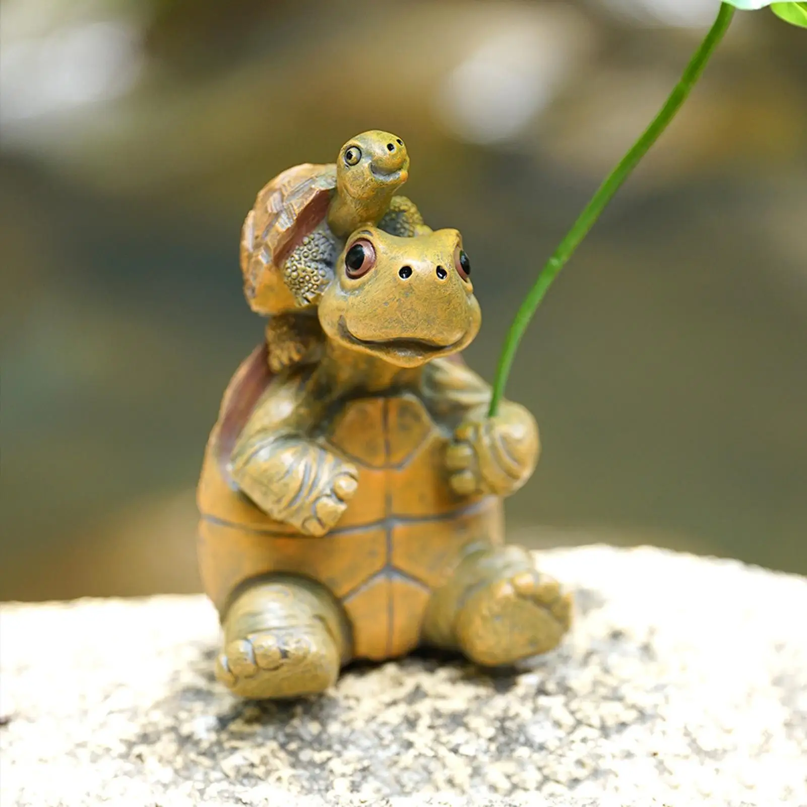 Turtle Figurine Fish Tank Decoration Sea Turtle Statue Resin Aquarium Animal Tortoise For Planter