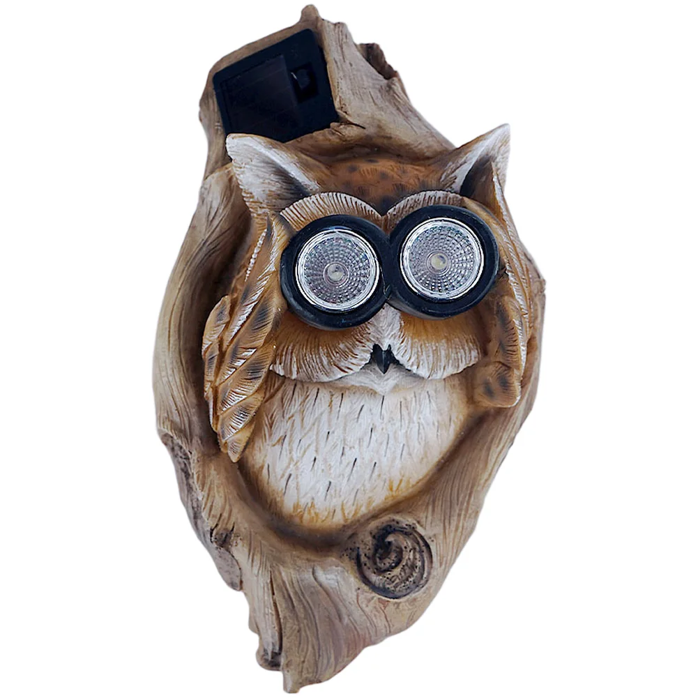 Outdoor Owl Statue Solar Owl Ornament For Evening Ambiance 22.5*13*9 Includes Hanging Hooks Built-in Solar Panels