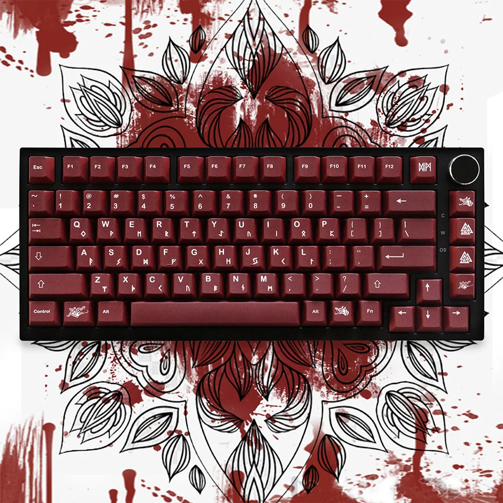 Blood Offering Red Mechanical Keyboard Keycaps Full Set PBT Sublimation Original Factory Height