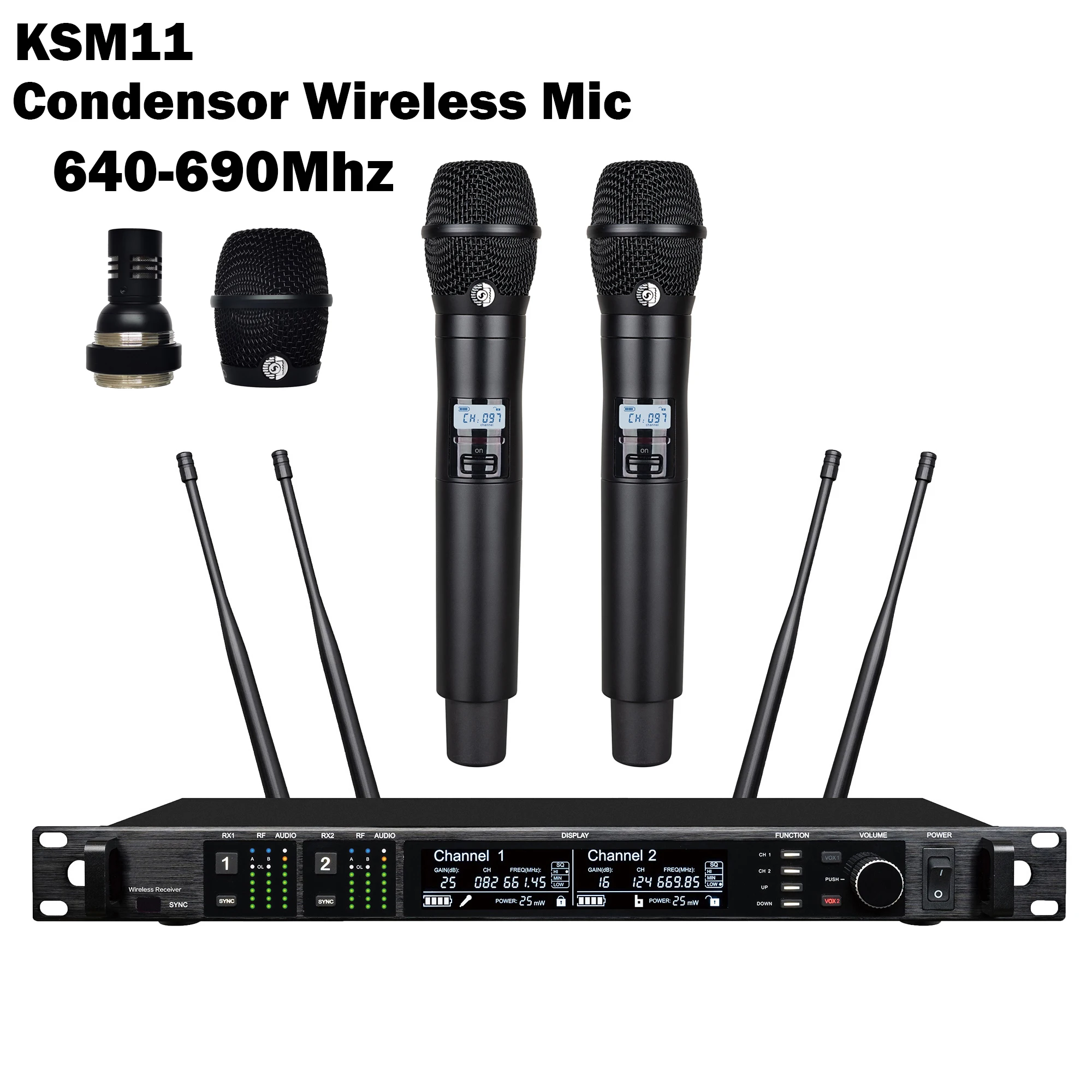 Leicozic Condensormicrofoon KSM11 500/600/900Mhz Professionele Microfoon Draadloze Microfoon 2 Kanaals Microfono Podium Audio