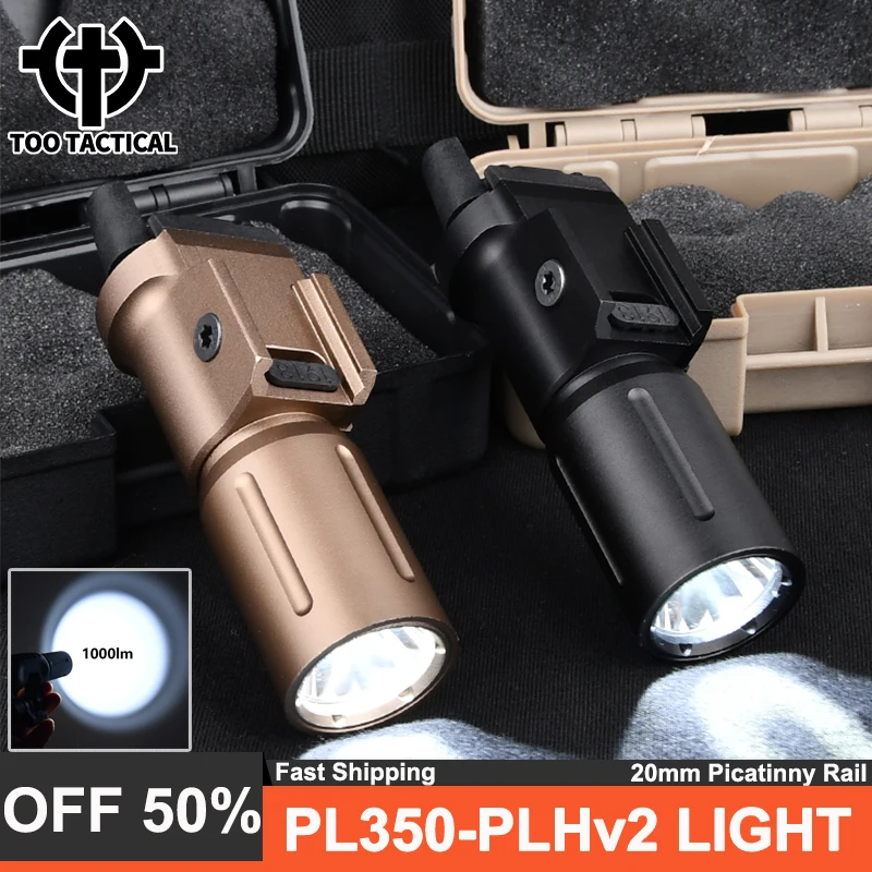 

PL350 Flashlight Tactical PL350-PLHv2 Scout Light Wadsn 1000 Lumens High Powerful PLHv2 Spotlight Fit Outdoor Hunting Activities