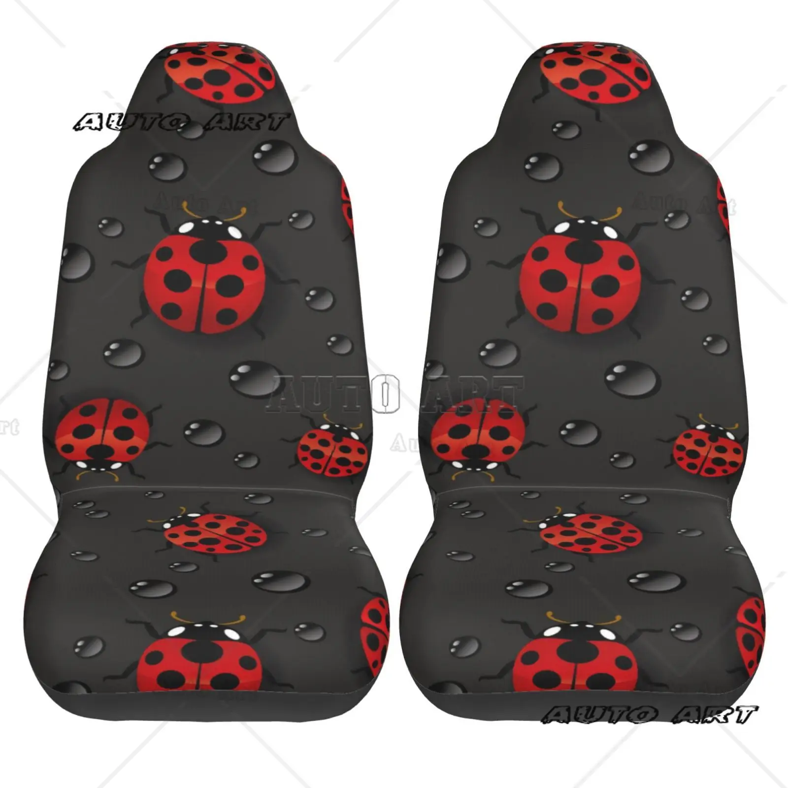 

Rainy Droplet Bug Insect Print Car Seat Covers Set of 2 Front Bucket Seat Protector Accessories Universal Fit Most Cars Trucks