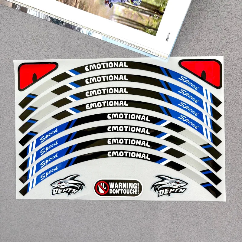 Reflective Motorcycle Wheel Sticker Rim Hub Tape Decals 10"12"13"14" Decoration for Suzuki Honda Accessories (for one wheel)