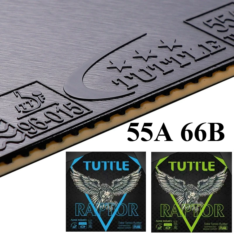 tuttle-raptor-55a-66b-リニアグレイン卓球ラバーシート-ピップスイン-わずかに粘着性のあるピンポンラバー-スポンジ付き-ittf承認済み