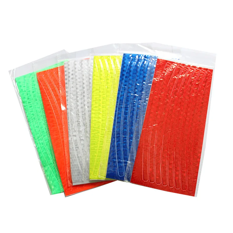 Reflective Wheel Rims Stickers Motocross Bike Motorcycle Body Rim Stripe Tape Sticker Decorative Reflector Film Decals
