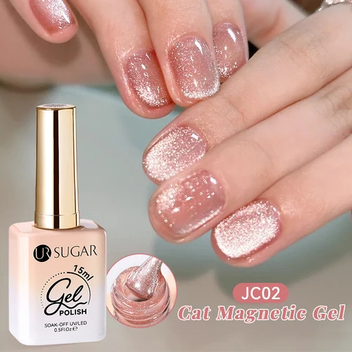 Imagen 2 del producto UR SUGAR 15ml Jelly Pink Cat esmalte de uñas de Gel magnético brillo ICE Soak Off Gel UV de cerámica suministros de uñas semipermanentes manicura