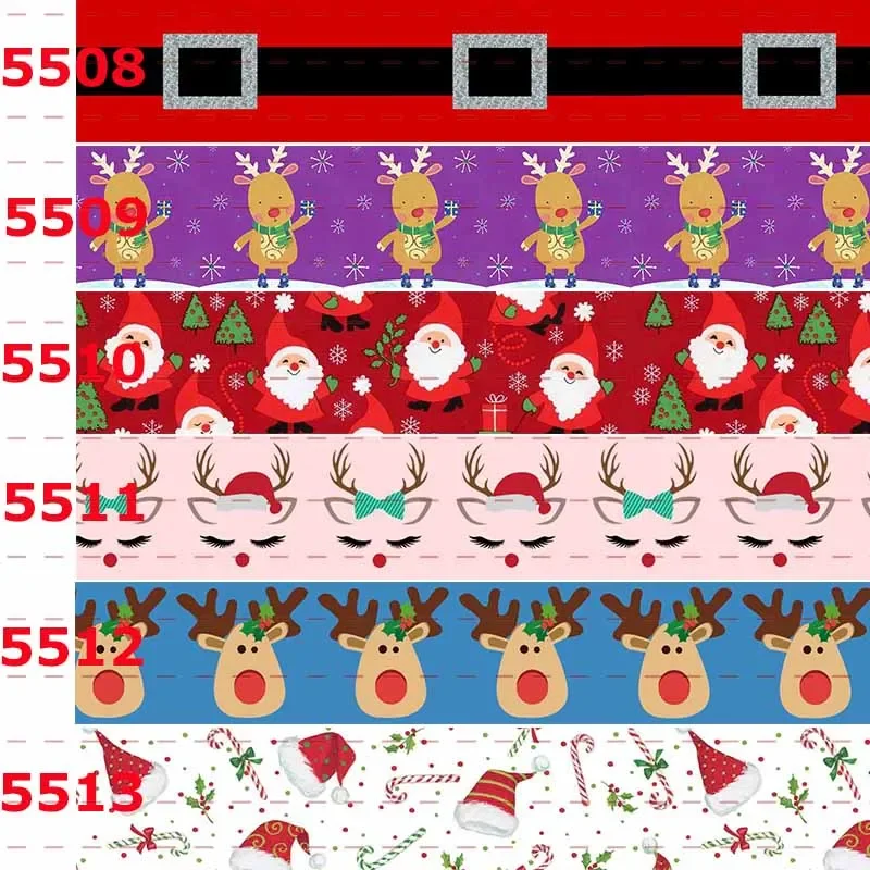 

Santa Claus New Sales 50 Yards Merry Christmas Printed Grosgrain Ribbon