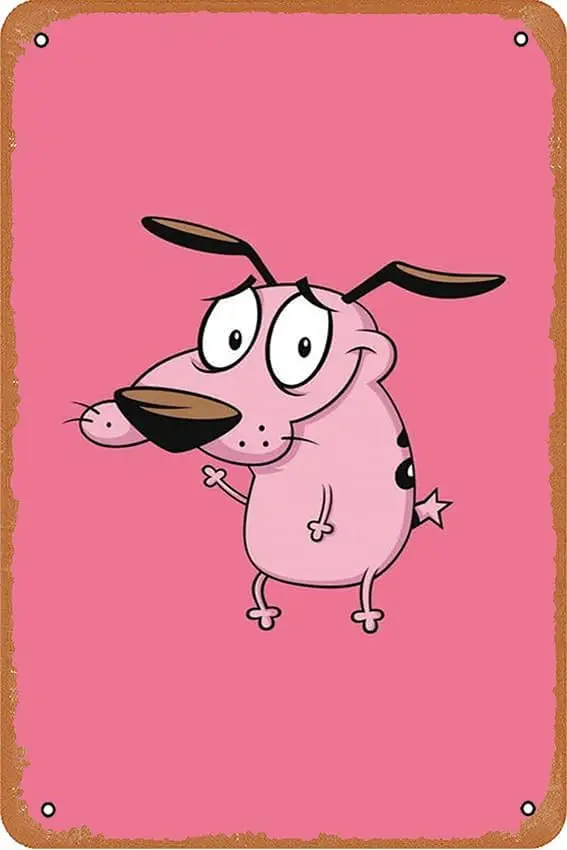 Courage The Cowardly Dog 2160×3840 Wallpaper Poster Vintage Tin Sign Unique Metal Wall Decor for Home, Bar, Diner, Pub, ,Fun Kit