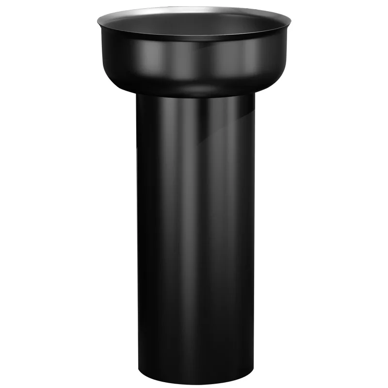 Stainless steel column type washbasin black integrated round floor type washbasin