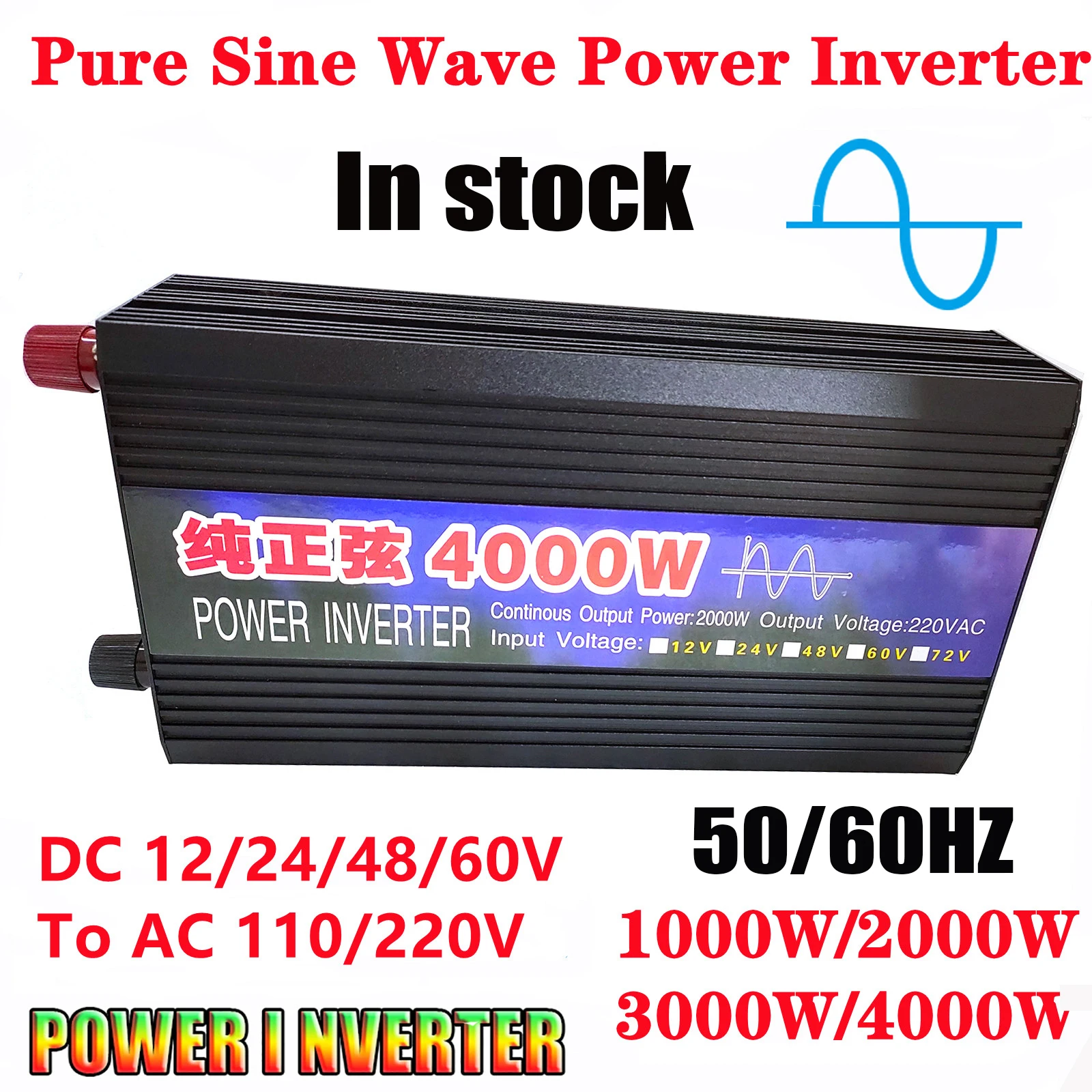 

Чистая синусоида Инвертор 12 В в переменный ток 220 В 1000 Вт 2000 Вт 3000 Вт 4000 Вт Трансформатор напряжения Преобразователь мощности Солнечный инвертор Светодиодный дисплей