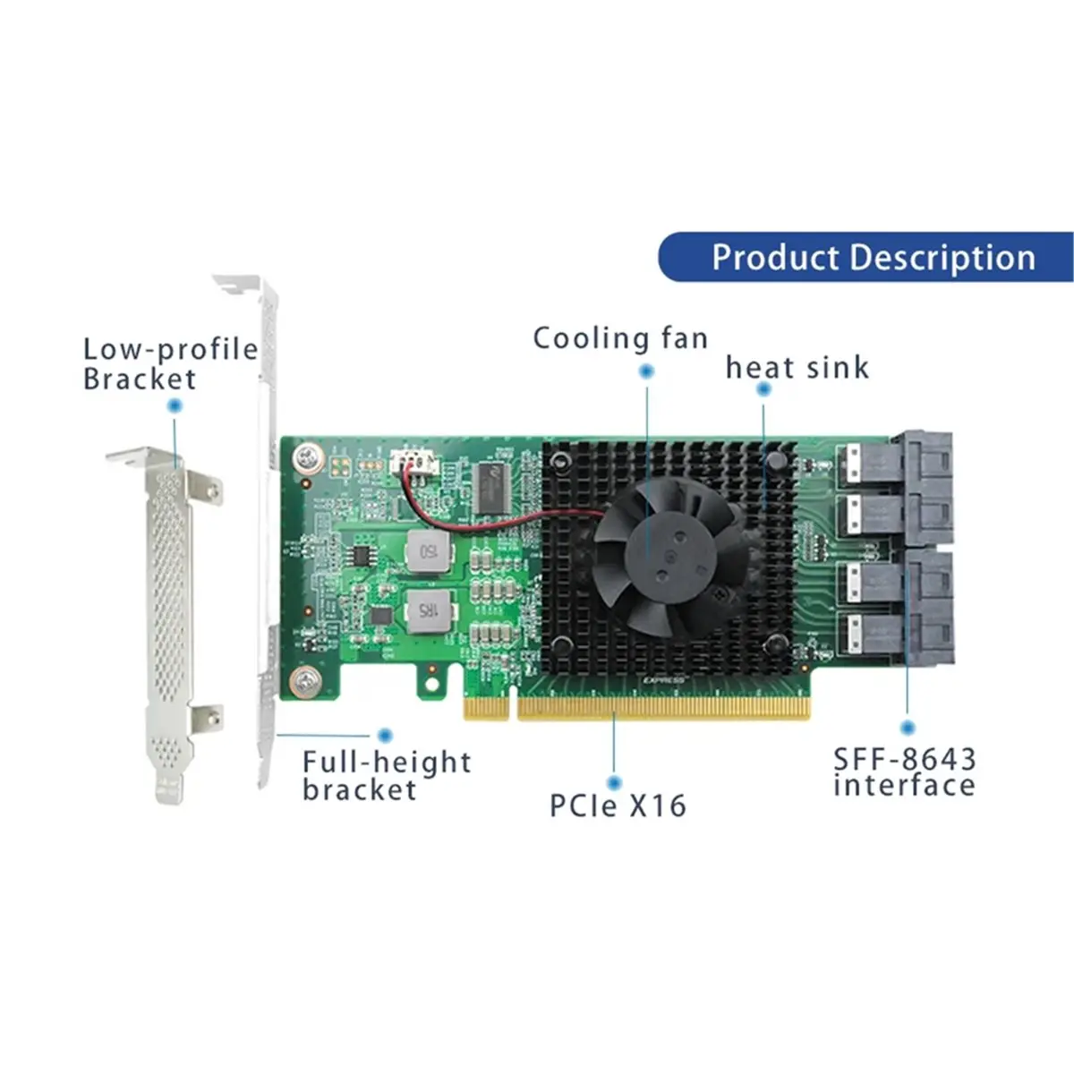 

Адаптер-переходник PCIe 3.0 X16 на 4x U.2 NVMe SSD с контроллером PLX8747, не требует бифуркации материнской платы
