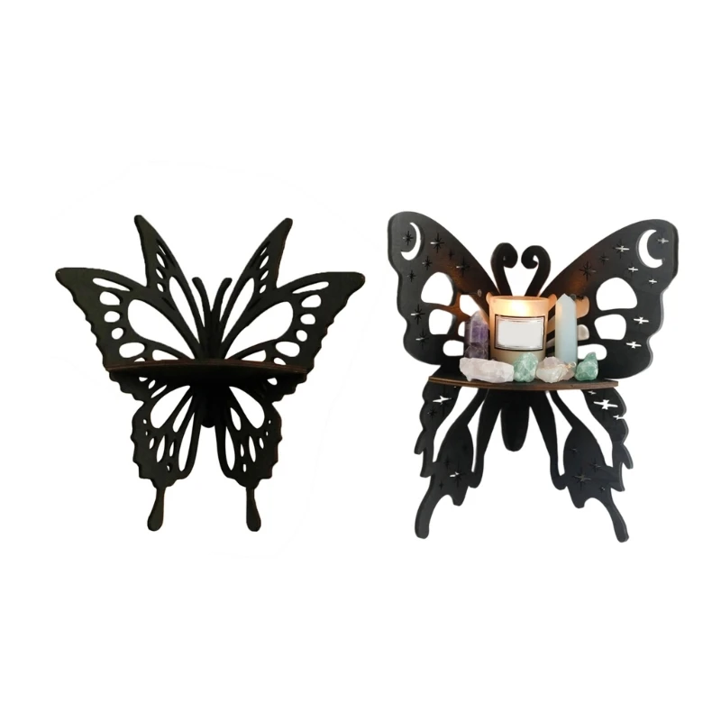 Y1UB Cutout Butterfly Shaped Display Stand Shelf Easy Installation Corner Rack