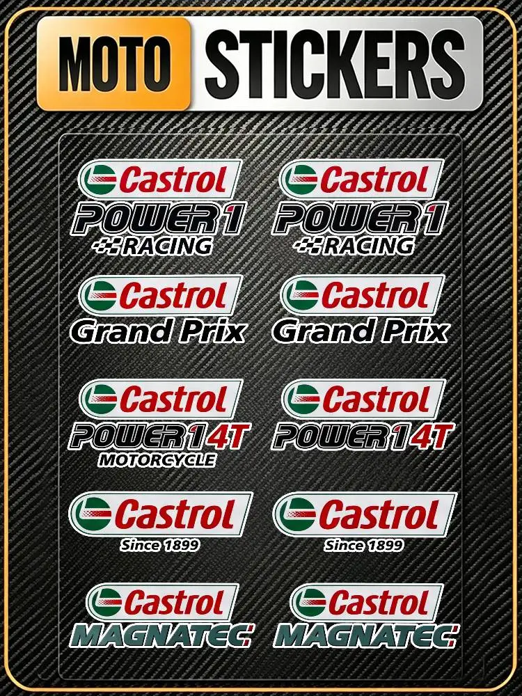 FOR CASTROL Universal Waterproof Reflective Decorative Decals Scratch Hide For Car Motorcycle Helmet Water Cup Fridge