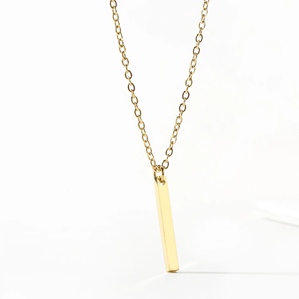 e-Manco Stylish Stainless Steel Pendant Necklace Thin Link Chain Necklace Best Friend Necklace Minimalist Choker Jewelry