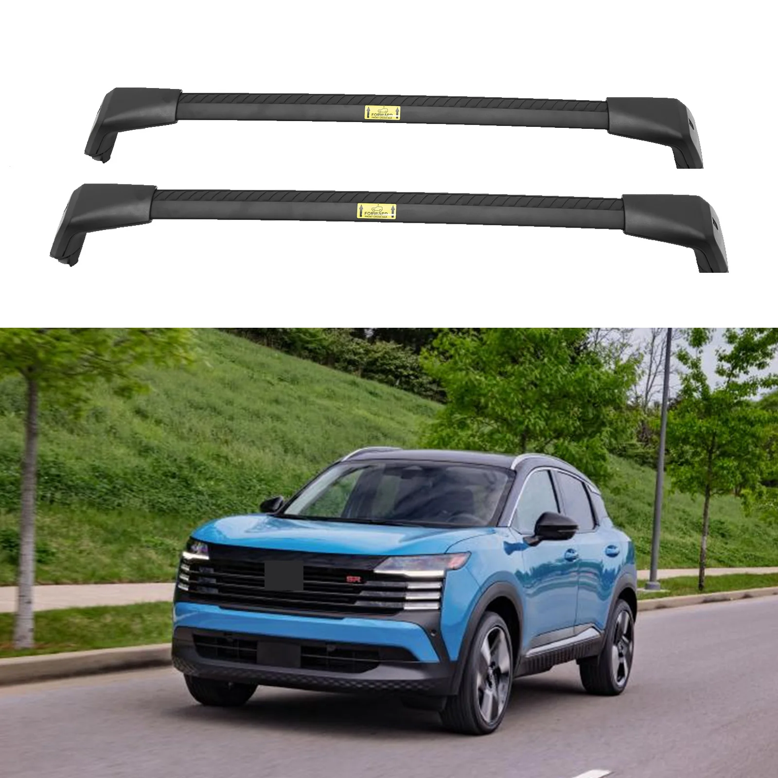 

2pcs Fits for Nissan Kicks 2025 2026 Aluminum Roof Rail Rack Cross Bar Crossbar