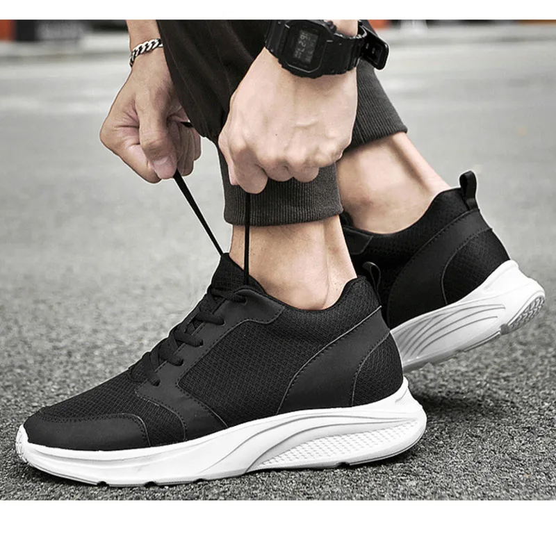 Men Casual Sneakers Elevator Shoes Summer Fashion Breathable Mesh Heightening Shoes For Men 8CM 6CM Tenis Masculino Para Hombre