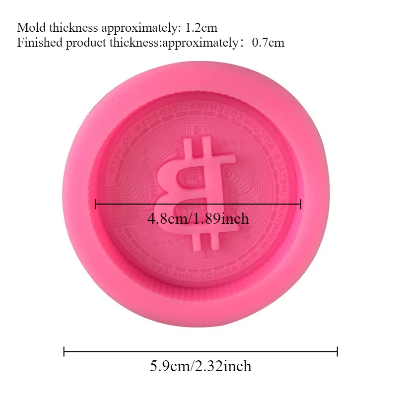 1/3pcs Bitcoin Chocolate Mold Currency Logo Soap Silicone Cake Baking Decoration Tools Easy Release Candle Drip Mold