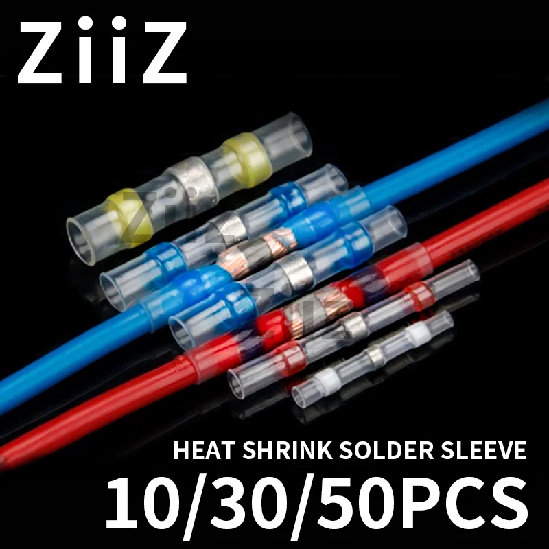 10/30/50PCS ZiiZ Waterproof welding heat shrinkable wire connector soldering sleeve wire terminal kit marine insulation IP67