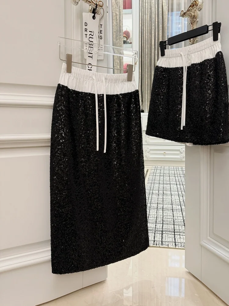 

New Arrival Spring Summer Autumn Winter High Waist Slimming Long ort Skirt Pants RabbitVipStore Girls Glitter f Skirt