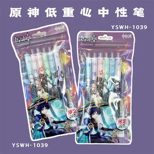 Genshin-Jel için Sevimli Oyun, Kalem, kırtasiye, Yazma Hediyesi, Estetik, Korece, Okul Kağıtları, 0,5 mm, 1 adet, 6 Adet 6 Büyük satış, genshin ımpact paper no. 5