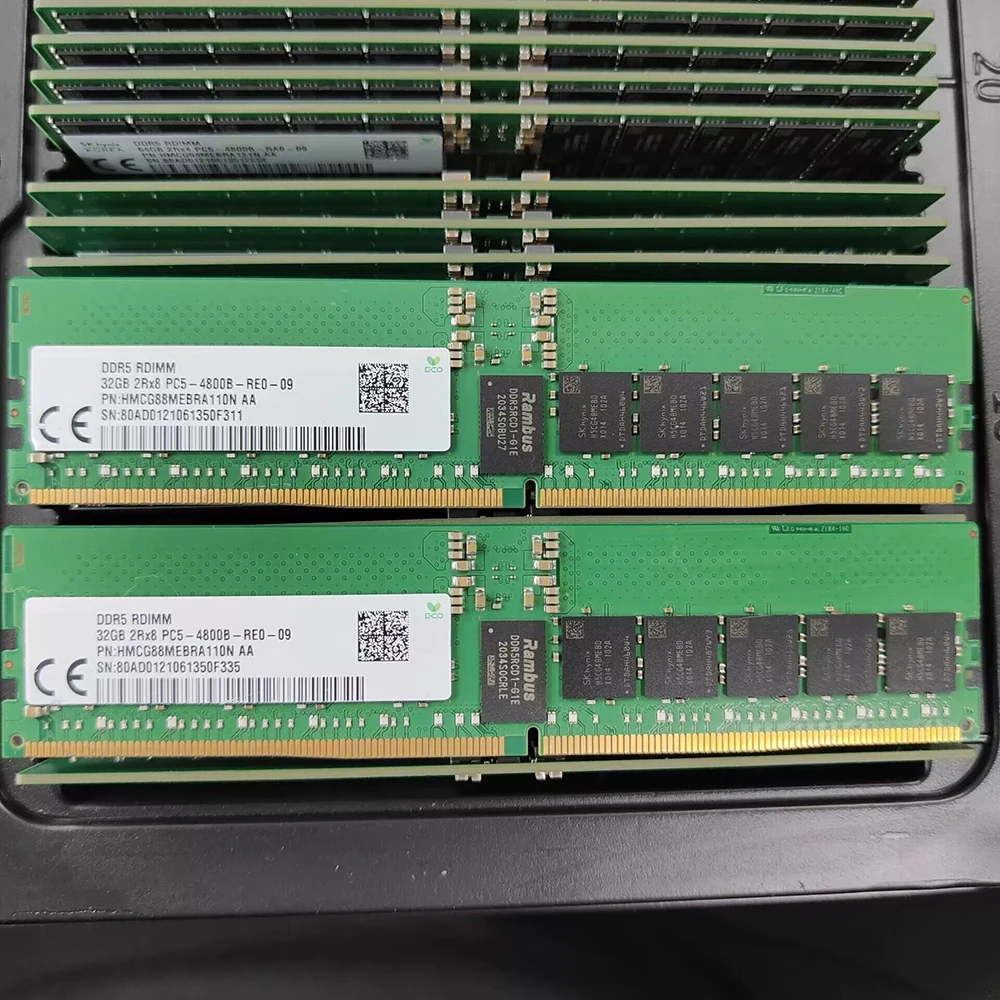 1 Pcs 32GB For SK Hynix RAM 32G 2RX8 DDR5 4800 RDIMM Server Memory HMCG88MEBRA110N