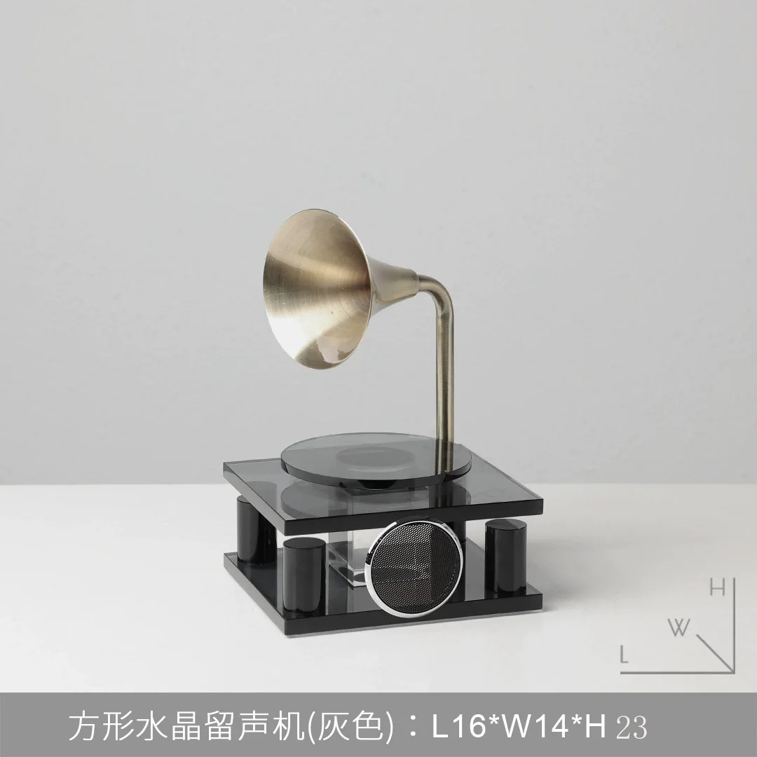 HYS retro Italian record player desktop ornament model room light luxury living room TV cabinet phonograph soft decoration