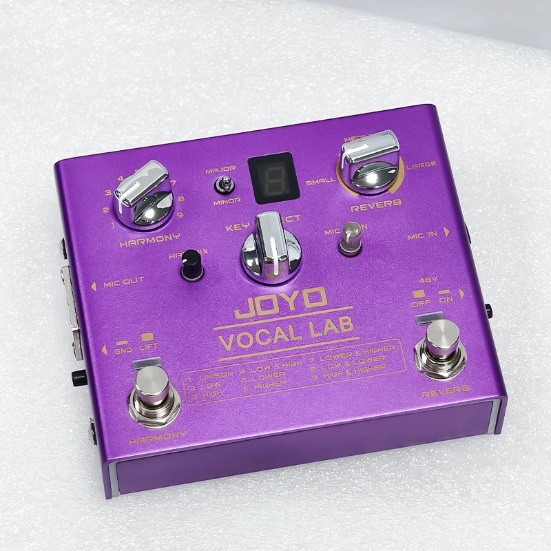 JOYO R-16 Vocal Lab Vocal Effects 9 Harmony Effects 12 Tones 48V Phantom Power Support Mute Practice