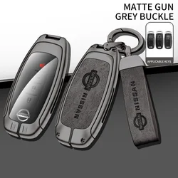 Zinc Alloy Car Key Case Cover For Nissan Versa Maxima Rogue Armada Sentra Qashqai X-Trail 2/3/4/5Buttons 2022 2023 Accessories