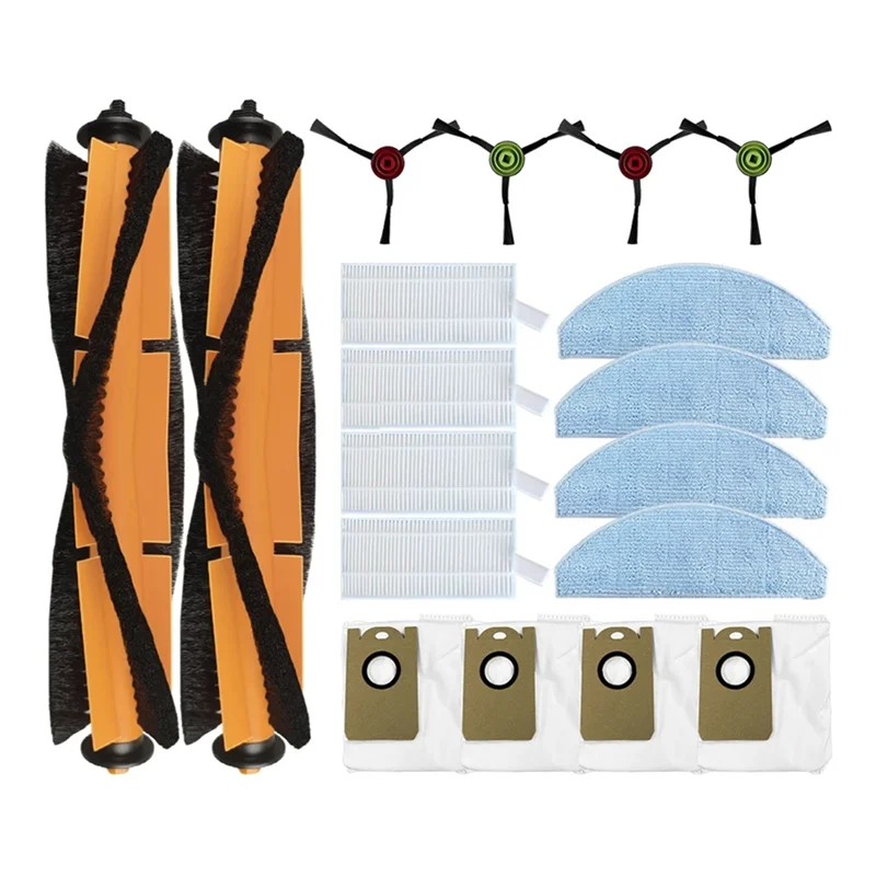 AGOUP apto para Lydsto G2/G2D Robot aspirador Cepillo Lateral principal filtro HEPA almohadilla de fregona piezas de repuesto de bolsa de polvo, 18 Uds.