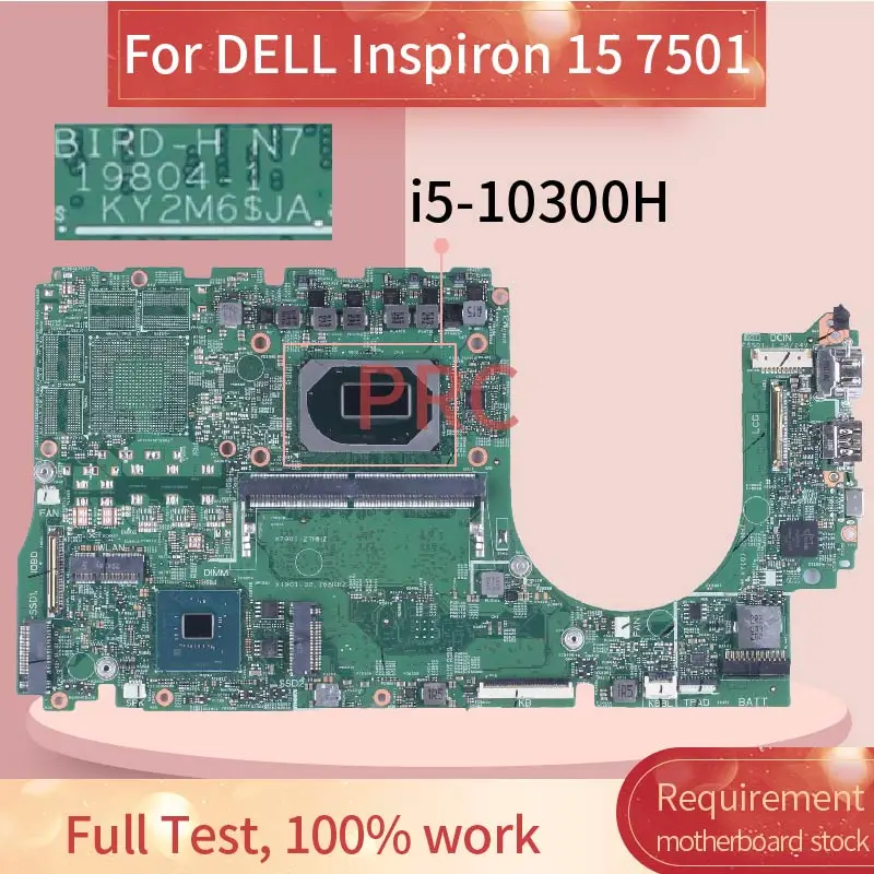 19804-1 For DELL Inspiron 15 7501 Laptop Motherboard CN-041C82 041C82 41C82 i5-10300H i7-10750H 8GB RAM Notebook Mainboard